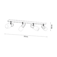 Lampa Sufitowa Birgit 4xE14 Max.40W Drewno Brzozowe/Białe Szkło 2046017020766