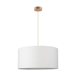Lampa Wisząca Asseto 1xE27 Max.60W Dąb Olejowany/Kremowy Kabel/Beżowy Klosz Tkaninowy 3571774