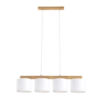 Aprillia Lampa Wisząca 4xE27 Max.25W Dąb Olejowany/Transparentny PVC/Biały 524410404