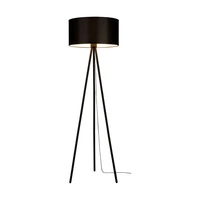 Lampa podłogowa Dove 1xE27 maks. 40W Czarny metal/czarny kabel PCV/czarny klosz z tkaniny 15113004