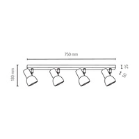 Svenda Ceiling Lamp 4xE27 Max.60W Birch/Chrome/White 2224460