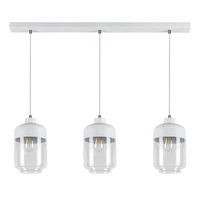 Lampa Wisząca Amaretto 3xE27 Max.60W Biały Metal/PVC/Szkło Biało-Przezroczyste 15800302