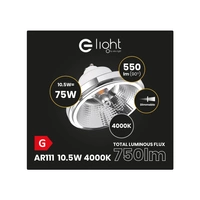 ŻARÓWKA AR111 - 10,5W GU10 4000K/ Biały z odbłyśnikiem Ściemnialna