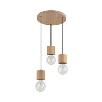 Trongo Okrągła Lampa Wisząca 3xE27 Max.60W Dąb Olejowany/Antracyt Tkanina Kabel 7061374R