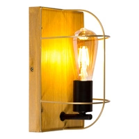 Lampa ścienna/sufitowa Netuno 1xE27 Max.15W LED Bejcowana Sosna Brązowa/Czarny Metal/Złoty Metal 92011151