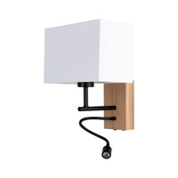Sonar Wall lamp 1xE27 Max.25W, Incl.1xLED 2.5W Oiled Oak/Black/White 5731974