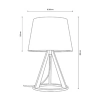 Lampa stołowa Konan 1xE27 maks. 25W Dąb olejowany/Antracytowy kabel z tkaniny/Biały klosz z tkaniny 6511174