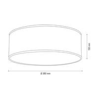 Lampshade Cylinder E27 H25 Silver Fabric A1306
