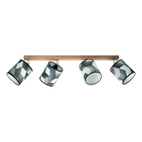 Lampa Sufitowa Espacio 4xE27 Max.25W Dąb Olejowany/Wielobarwna Tapeta 56748474