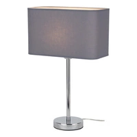 Lampa stołowa Cadre 1xE27 maks. 25W chromowany metal/przezroczysty kabel PVC/szary kabel z tkaniny 93910128