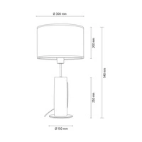 Pino Table Lamp 1xE27 Max.40W Stained Pine Brown/Black Metal/Black Fabric Cable/White Fabric Shade 77627904