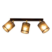 Lampa Sufitowa Nevoa 3xE27 Max.25W Czarny Metal/Złoty Metal/Czarny Klosz Tkaniny 56392304