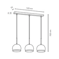 Lampa wisząca z drewna Ball w zestawie 3xLED GU10 5W Dąb Olejowany/Satynowany Metal 5141374