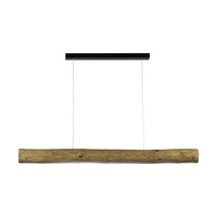 Lucas Pendant Lamp 1xLED Samsung 24V Integrated 3080lm 3000K 33W Stained Pine Brown/Black Metal/Transparent PVC Cable with Touch Dimmer 69680104