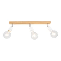Porcia Wood Ceiling Lamp 3xE27 Max.25W Oiled Oak/White Ceramics 8125374