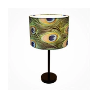 Lampa stołowa Vert 1xE27 Max.40W Czarny metal/Czarny kabel PCV/Wielokolorowy aksamitny klosz 724080104