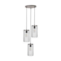 Lampa Wisząca Timeo 3xE27 Max.60W Bejcowana Sosna Szara/Czarny Kabel PCV/Czarny Metal 195109357R
