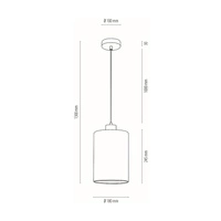 Zefir Lampa Wisząca 1xE27 Max.60W Czarny/Transparentny PVC/Szkło Dymione 112870104