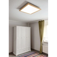 Kwadratowa lampa sufitowa Vivica 1xLED zintegrowana 3600lm 2700-6200K 46W dąb olejowany/biały materiał syntetyczny z pilotem 2088715