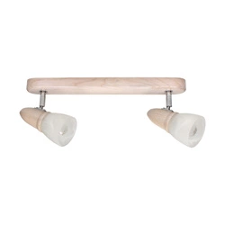 Lampa Sufitowa Julietta 2xE14 Max.40W Dąb Bielony/Chrom Metal/Białe Szkło 2215232