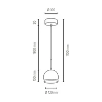 Ball Wood Pendant Lamp Incl. 1xLED GU10 5W Oiled Oak/Satin Metal 5141174