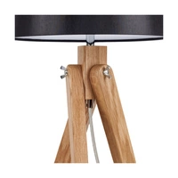 Lampa stołowa Rune 1xE27 Max.40W Dąb Olejowany/Przezroczysty Kabel PCV/Klosz z Czarnej Tkaniny 6315074