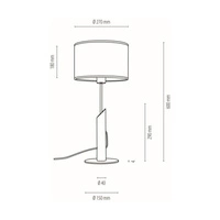 Colette szara lampa stołowa 1xE27 maks. 60W barwiona sosna szara/czarny metal/czarny kabel z tkaniny/szary klosz z tkaniny 862217104
