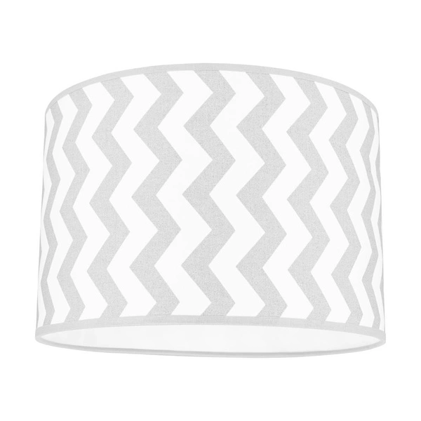 Lampshade Cylinder E27 H40 White-Blue Cotton with zigzag pattern A0268
