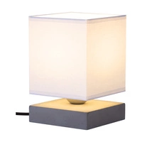 Świetna lampa stołowa 1xE27 maks. 25W szary beton/czarny kabel z tkaniny/biały klosz z tkaniny 7511936