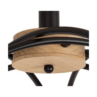 Viletta Wood Ceiling Lamp 5xE27 Max.60W Oiled Oak/Black Metal/White Glass 8152574