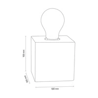 Mocna kwadratowa lampa stołowa 1xE27 Max.25W Szary beton/Czarny kabel PVC 6170936