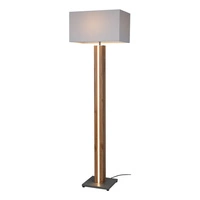 Flame Lampa Podłogowa 1xE27 Max.60W, 1xLED 12V Zintegrowane 16W Szary/Okleina Dąb/Transparentny PVC/Biały Touch Dimmer 620119187