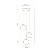 Laguna Lampa Wisząca 3xE27 Max.60W Czarny/Transparentny PVC/Szkło Dymione 18610304R
