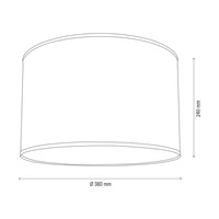 Lampshade Cylinder E27 H20 Gray-White Fabric with stars pattern A1320