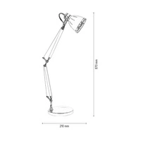 Lampa biurkowa, wysoka z regulacją, zielona JERONA 86cm 7050109