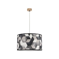 Lampa Wisząca Espacio 1xE27 Max.60W Dąb Olejowany/Przezroczysty Kabel PCV/Tapeta Wielobarwna 16480174