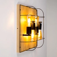 Lampa ścienna/sufitowa Netuno 4xE27 Max.15W LED Dąb Olejowany/Czarny Metal 92044474