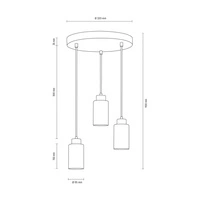 Karla Lampa Wisząca 3xE27 Max.60W Szary/Transparentny/Biały Mat 9160336R