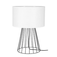 Lampa stołowa Swan 1xE27 maks. 60W Czarny metal/czarny kabel PCV/biały klosz z tkaniny 89329104