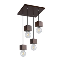 Trongo Square Lampa Wisząca 4xE27 Max.60W Orzech/Czarny/W Oplocie 7169476