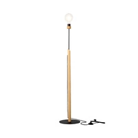 Solange Lampa podłogowa 1xE27 Max.60W Dąb olejowany/Czarny metal/Czarny kabel z tkaniny 7541904