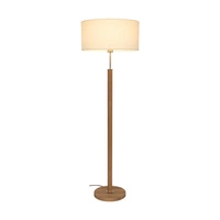 Benita Lampa Podłogowa 1xE27 Max. 60W Dąb Olejowany/Nikiel Mat/Biały 6017400511545