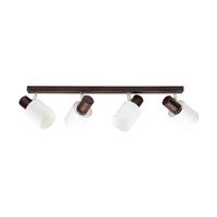 Lampa Sufitowa Treehouse 4xE27 Max.25W Drewno Bukowe Orzech/Klosz z Białej Tkaniny 2236476