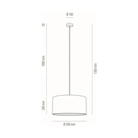 Dove Pendant Lamp 1xE27 Max.60W Chrome Metal/Transparent PVC Cable/Gray Fabric Shade 15390128