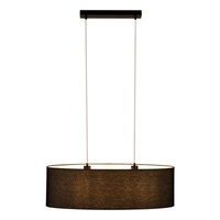 Lampa Wisząca Dove 2xE27 Max.40W Czarny Metal/Przezroczysty Kabel PCV/Abażur z Czarnej Tkaniny 17400204