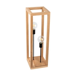 Kago Floor Lamp 2xE27 Max.60W Oiled Oak/Black Metal/Black Fabric Cable 51514274