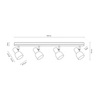 Svantje Lampa Sufitowa 4xE14 Max.40W Dąb Olejowany/Chrom/Biały 2239474