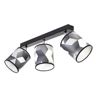 Espacio Ceiling Lamp 3xE27 Max.25W Black Metal/Multicolor Wallpaper 56748304