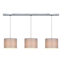 Lampa wisząca Dove 3xE27 maks. 40W chromowany metal/przezroczysty kabel PVC/szary klosz z tkaniny 15390328
