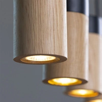 Lampa wisząca Annick w zestawie Kabel 4xLED GU10 5W Dąb olejowany/Czarny metal/Czarny silikonowy oplot 1419404